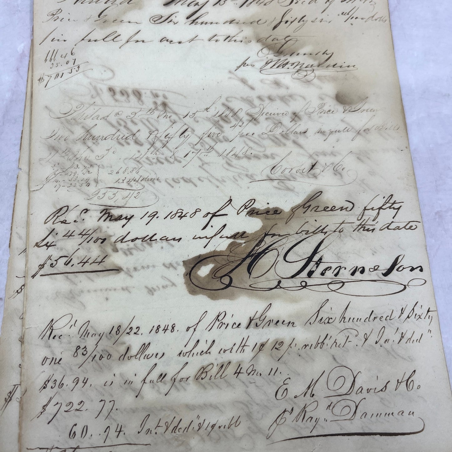 1840-50s Original Log Book of Price & Green TA9