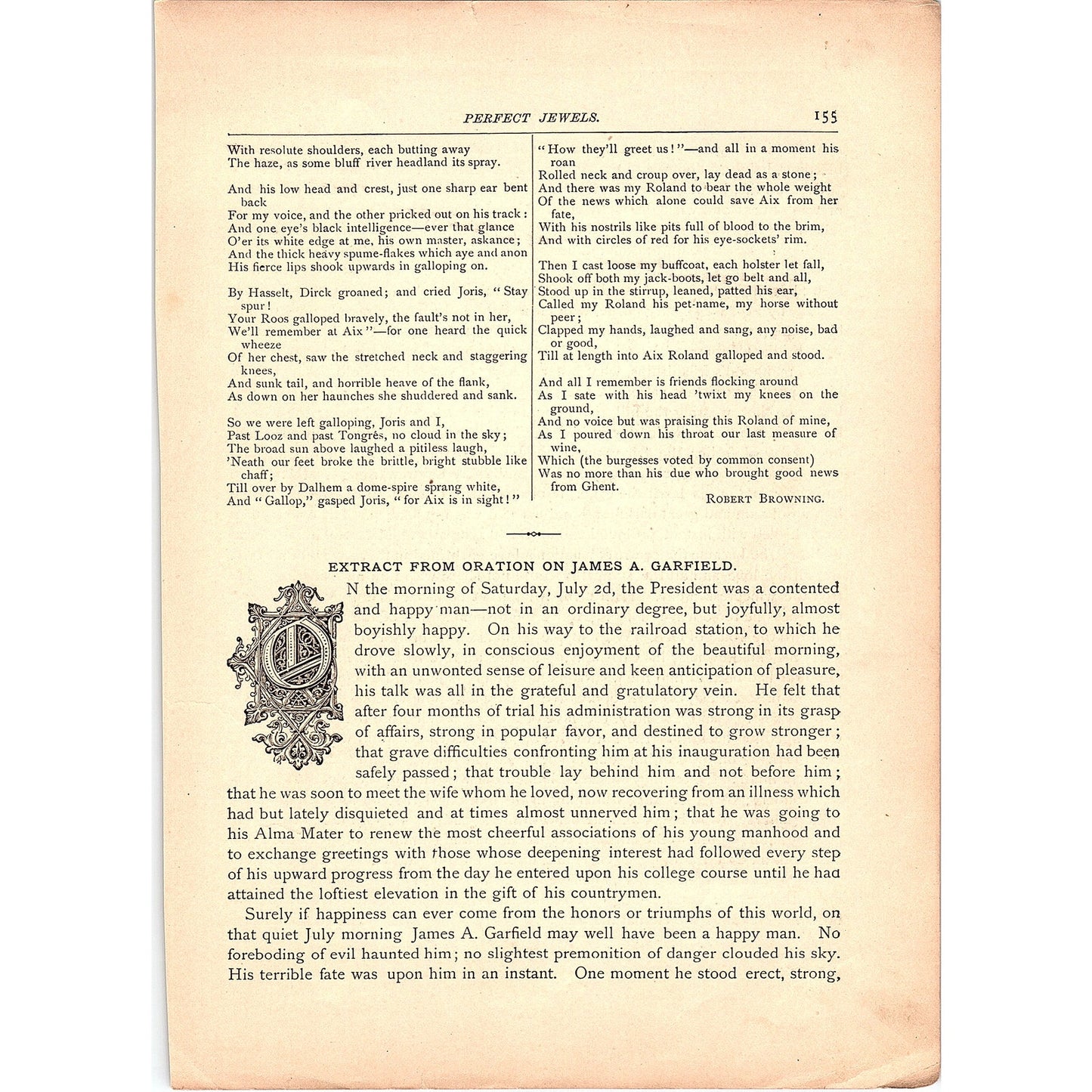 Extract from Oration on James A Garfield - James G. Blaine 1884 Poem TA5-CJ-3