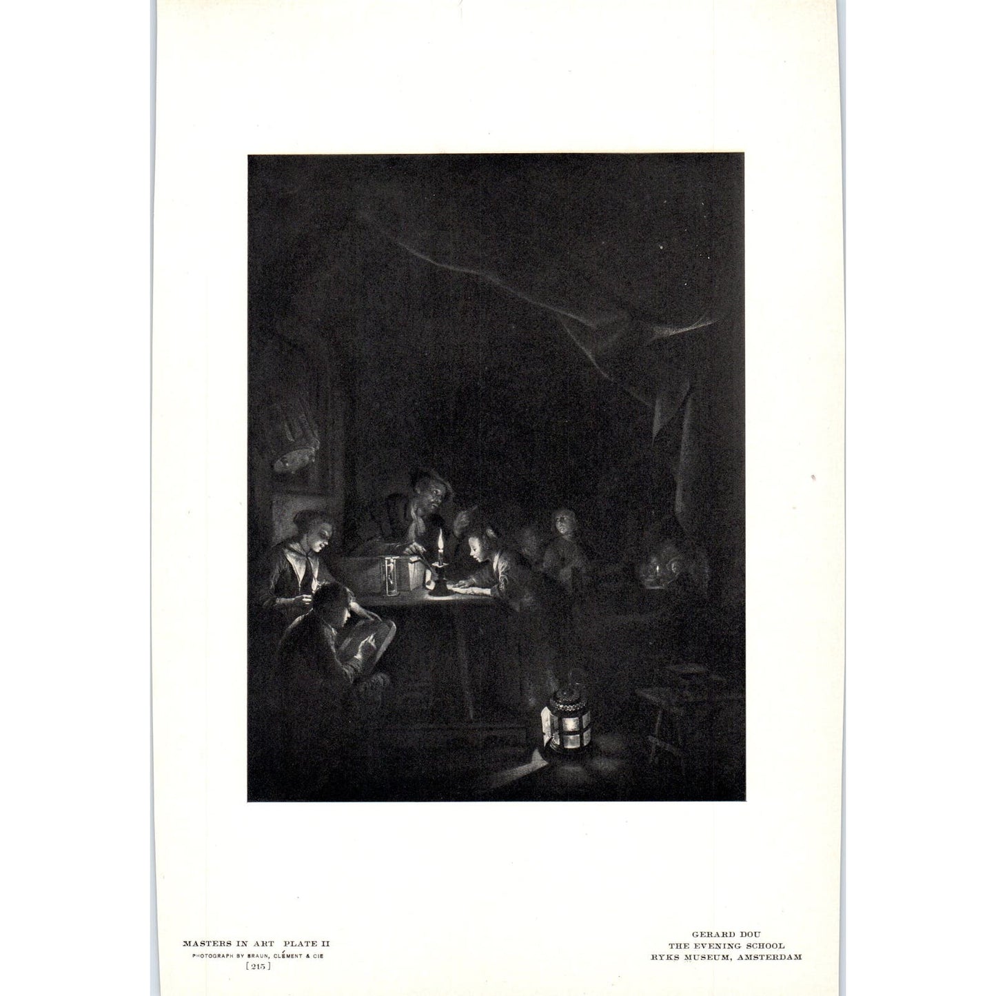 The Evening School - Gerard Dou c1905 Art Print D15