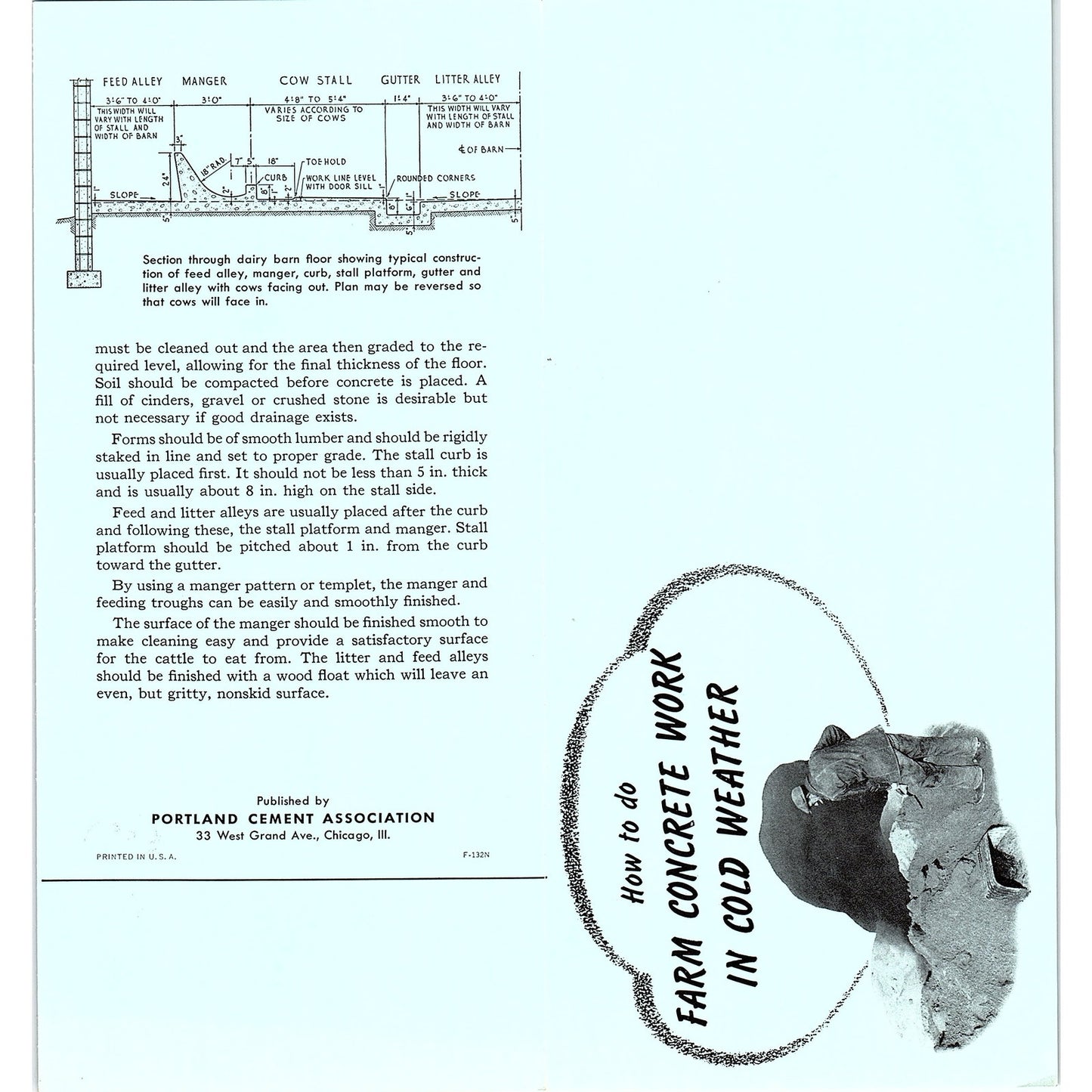 Farm Concrete Work in Cold Weather Portland Cement Vintage Brochure AG5-H5