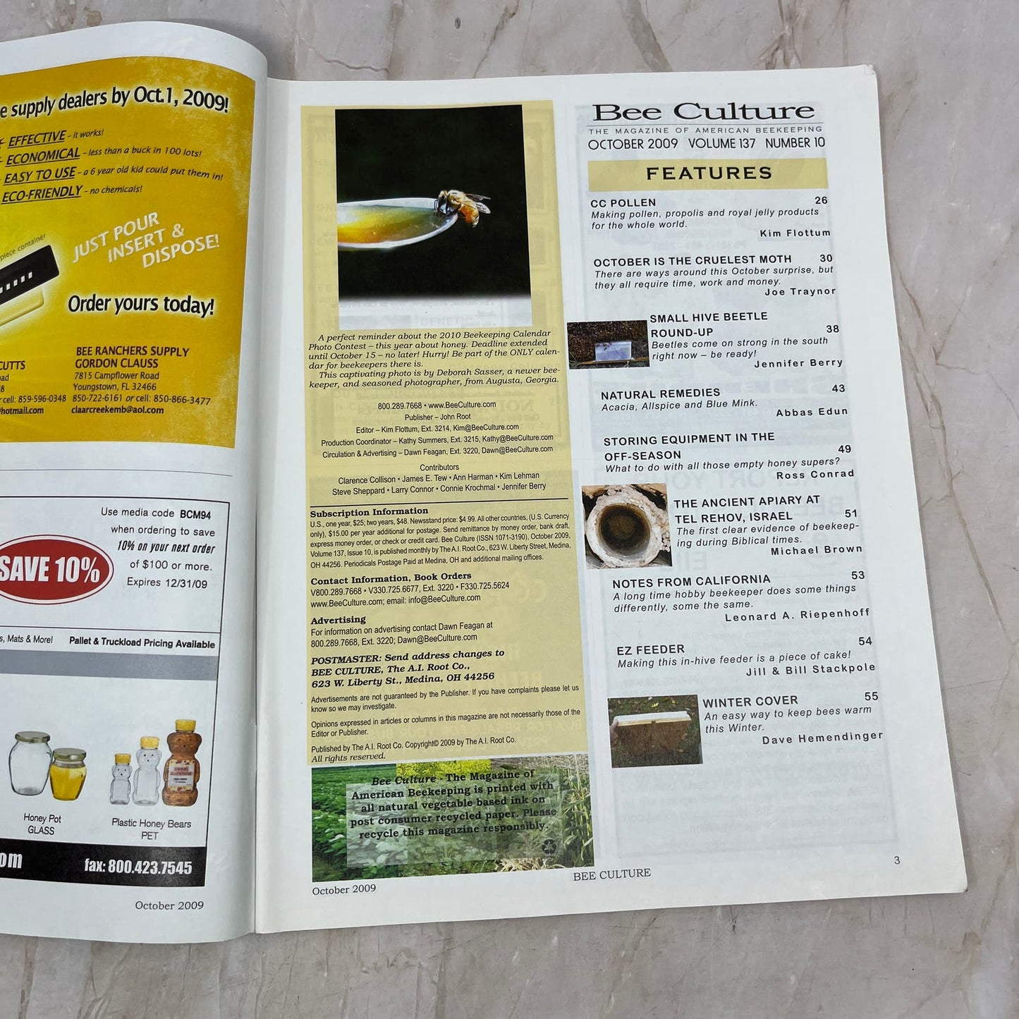 2009 Oct - Bee Culture Magazine - Bees Beekeeping Honey M9