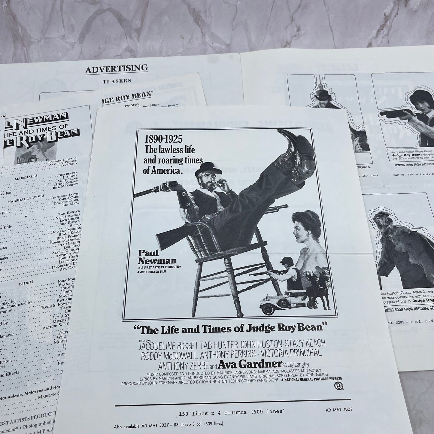 Paul Newman The Life and Times of Judge Roy Bean Pressbook TA9-E1