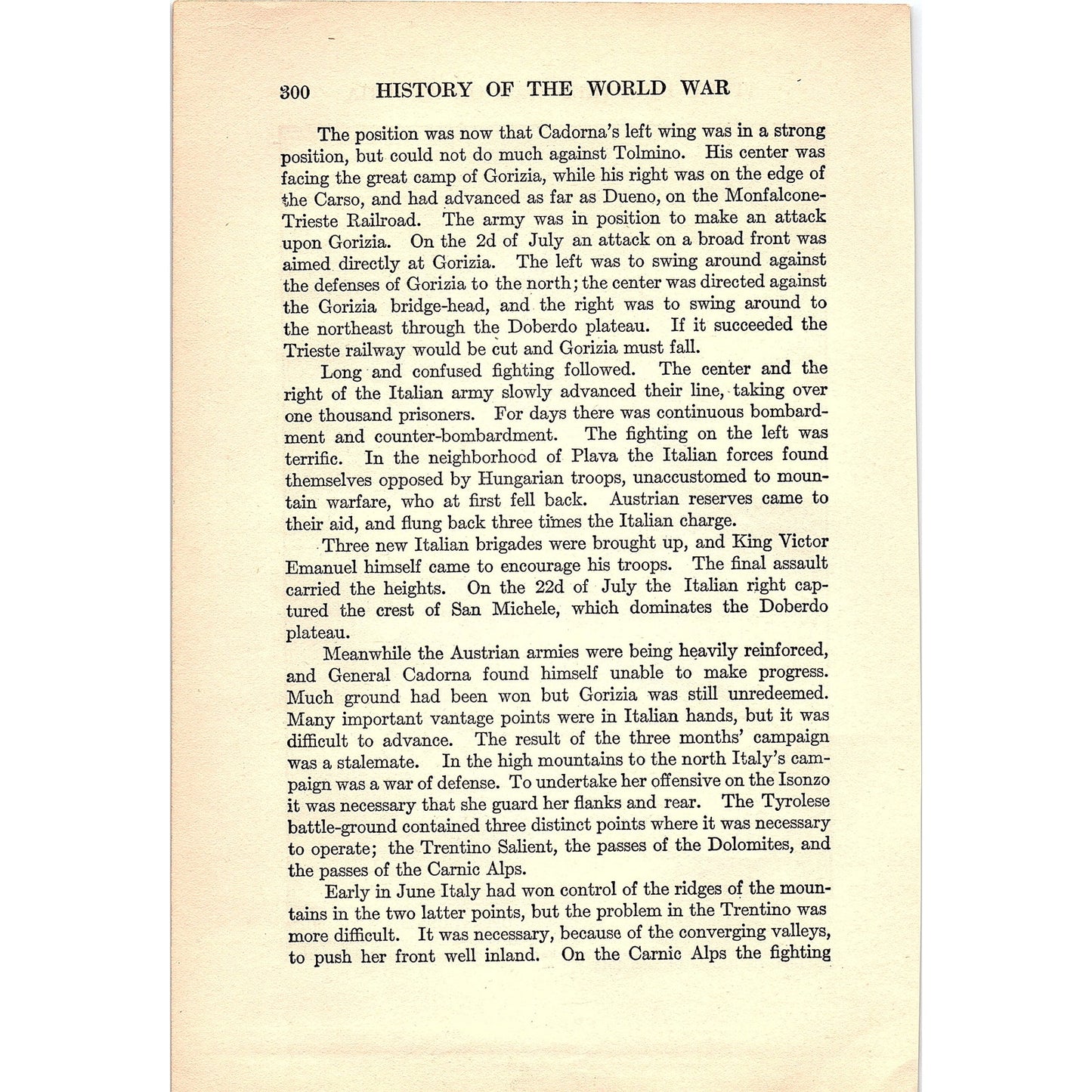 Area of General Cadorna's Operations Against Gorizia 1919 WWI Map Print AF9-15