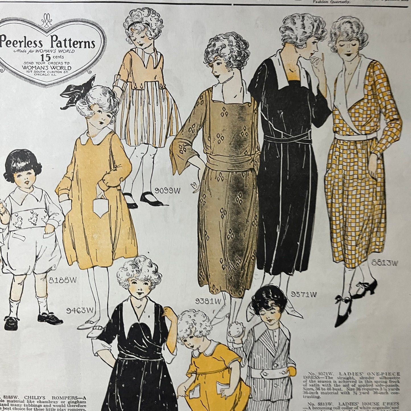 1921 Peerless Patterns Suggestions for Spring Vintage Magazine Ad 10x14 V7