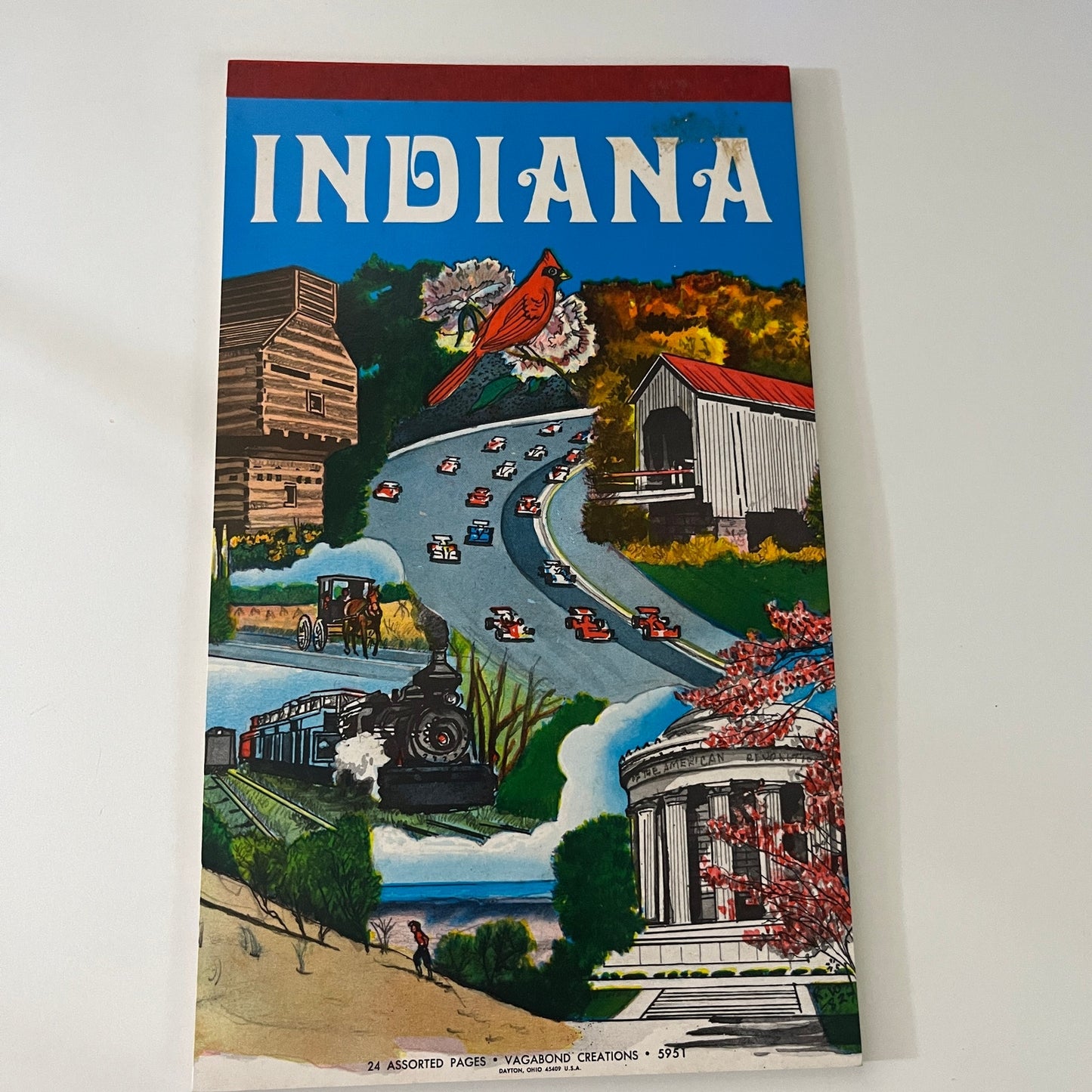 Retro Indiana Tourist Notepad Blank Vintage Vagabond Creations TE2-BB