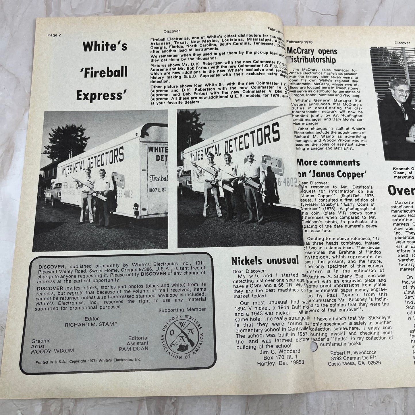 1976 Feb White's Electronics Discover Newsletter Metal Detectors Treasure M19