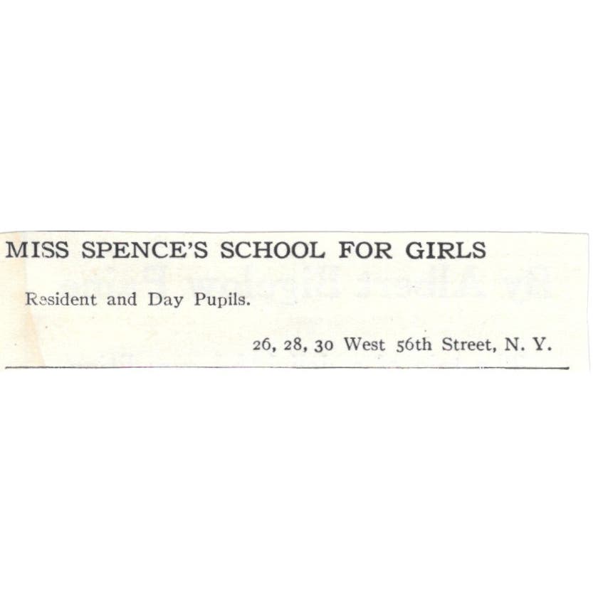 Miss Spence's School for Girls NY c1918 Original Magazine Advertisement AE5-SA10