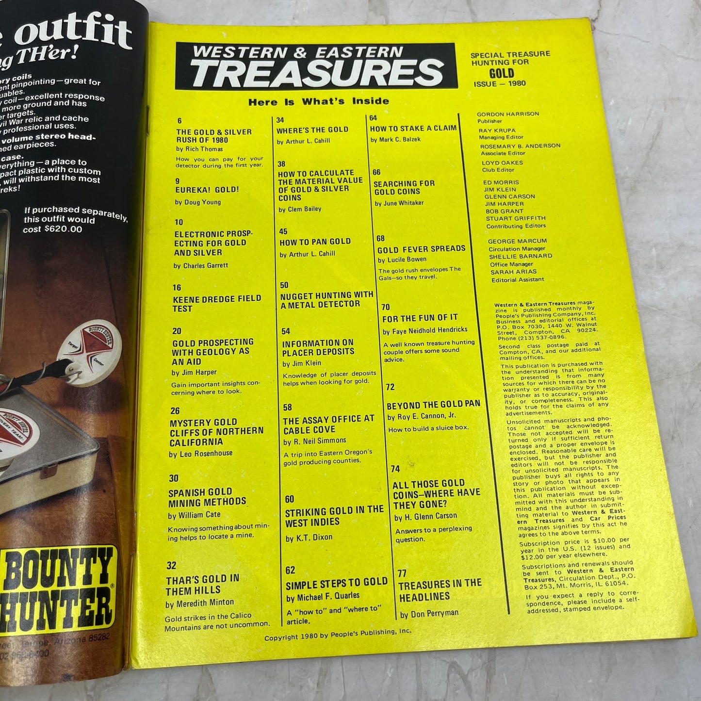 1980 Western & Eastern Treasures GOLD Special Treasure Hunting Magazine M20