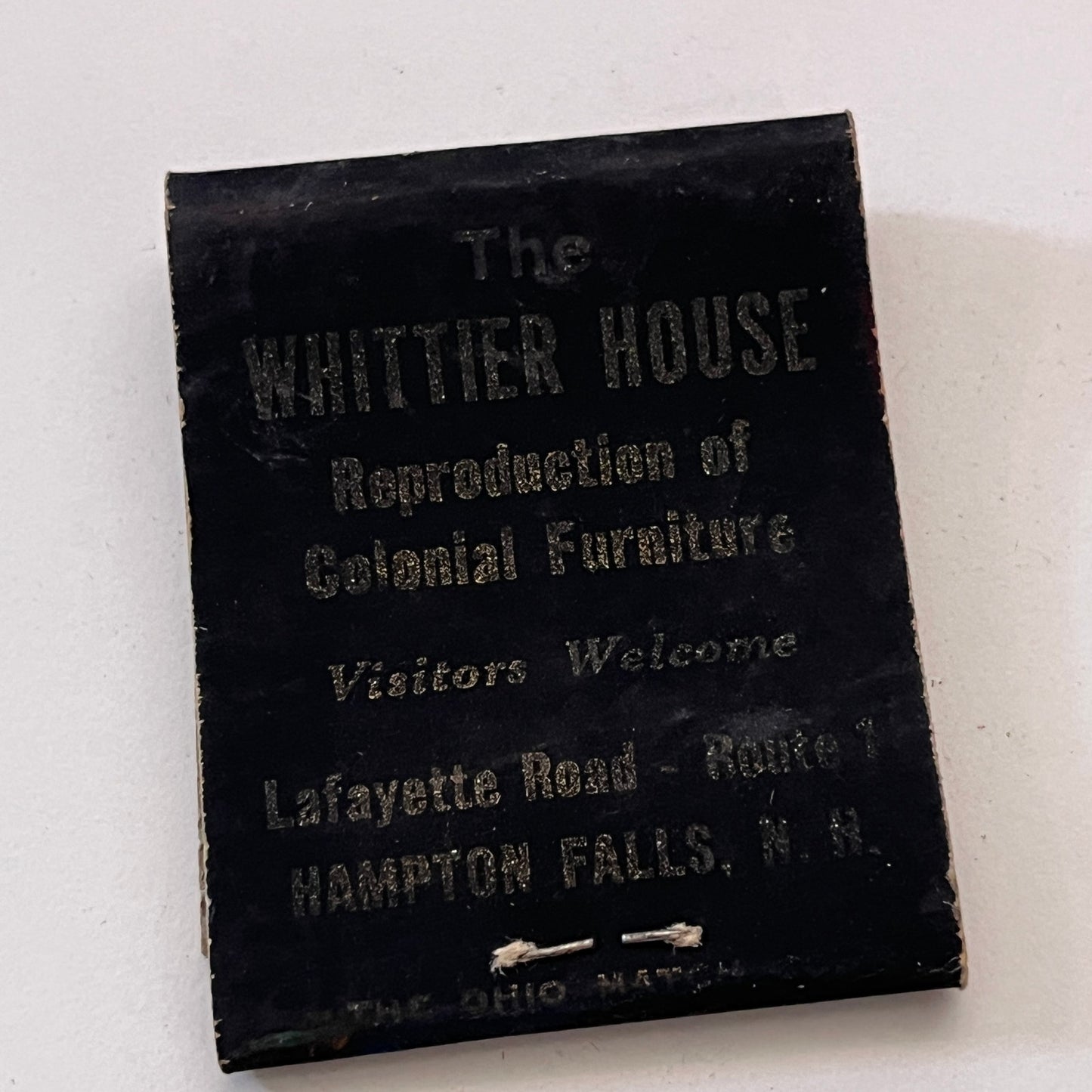 Evergreen Lodge Cabins, Whittier House Hampton Falls NH Matchbook TB8-MB3-4