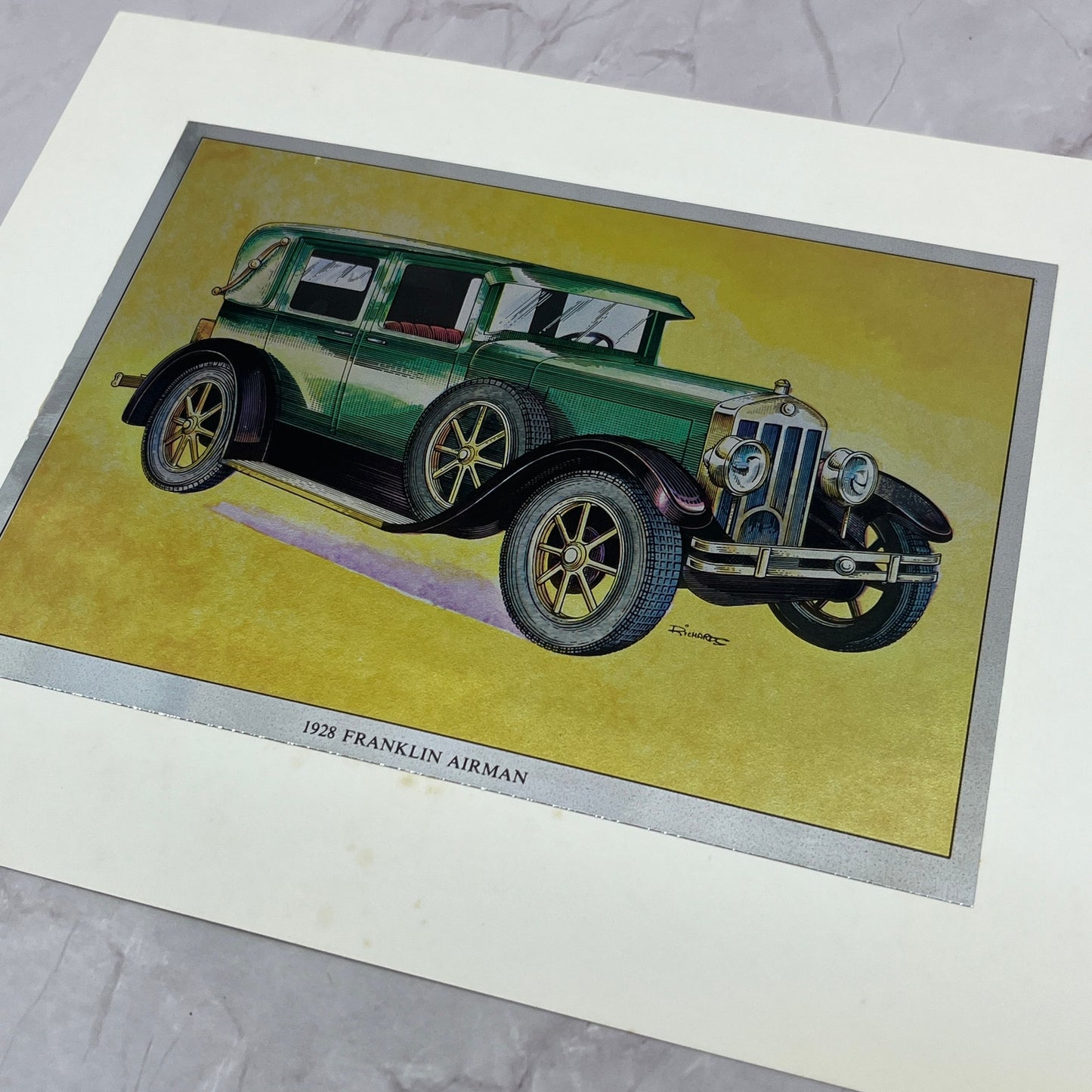 1928 Franklin Airman Automobile Vintage Chromatic Foil Etch 8x10" V18