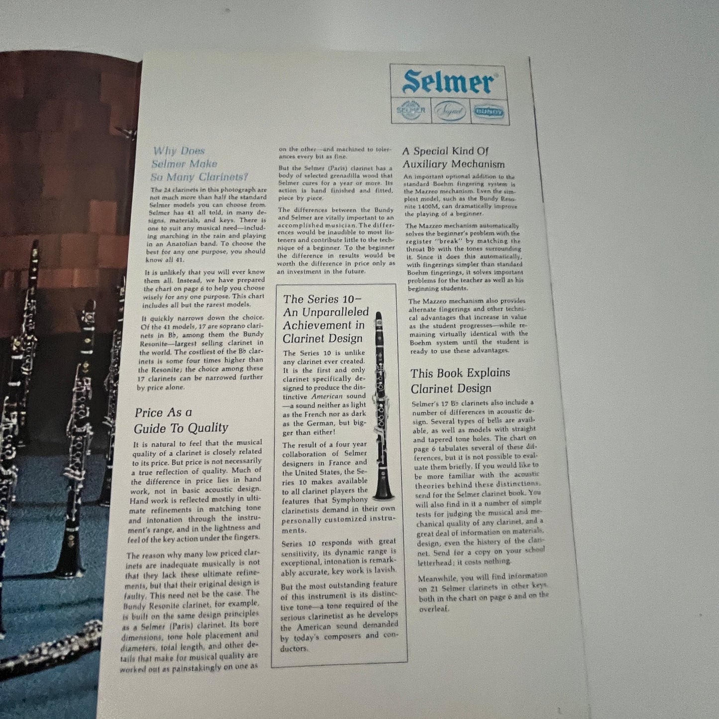 Selmer Clarinets 1968 Tri-Fold Fold Out Ad Elkhart Indiana J18