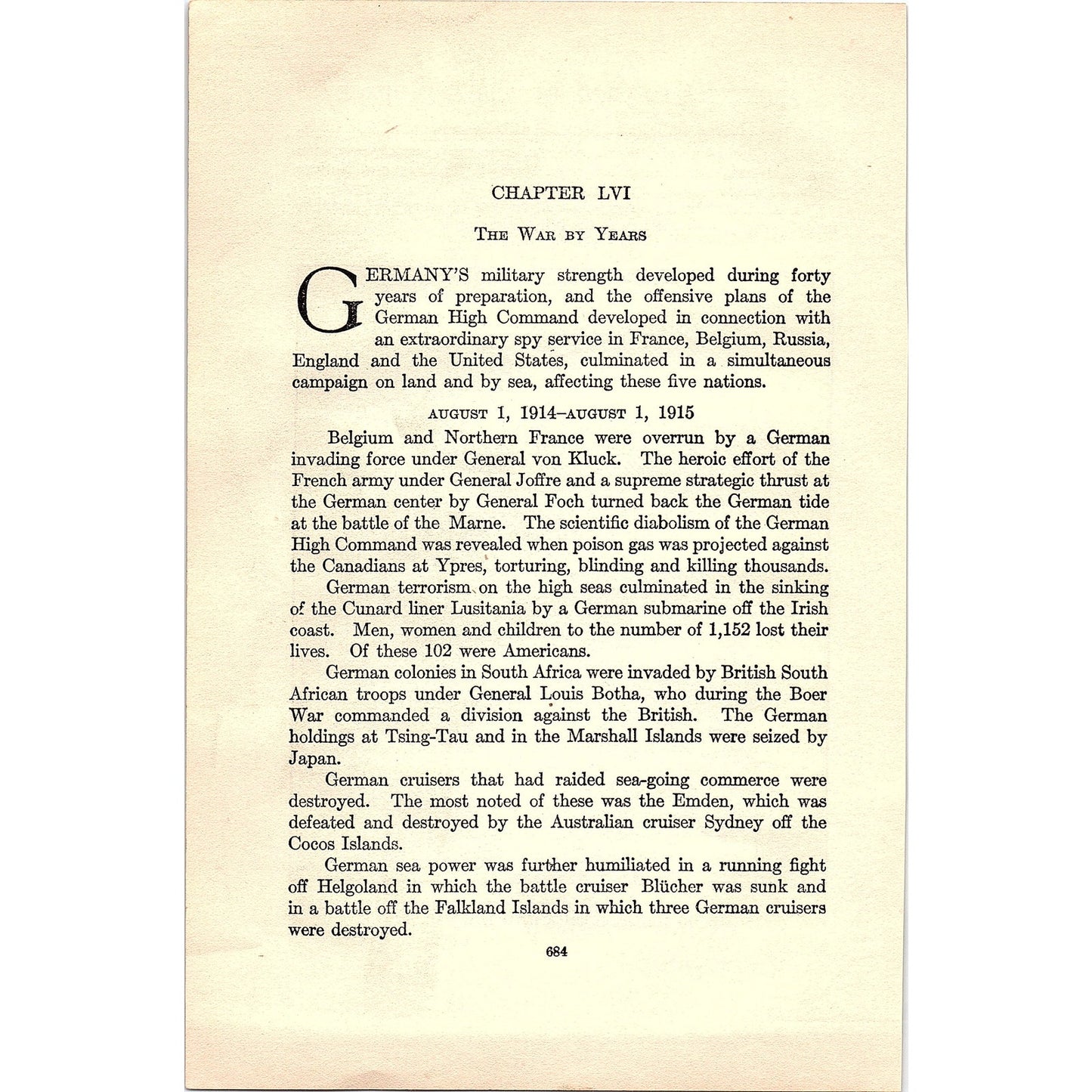 1917 War Zone Established by Germany 1919 WWI Map Print AF9-16