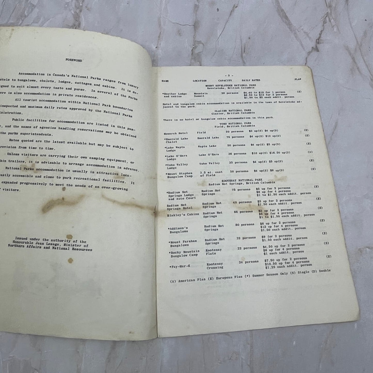 1956 Accommodation in Canada's National Parks Travel Booklet TJ4-P1