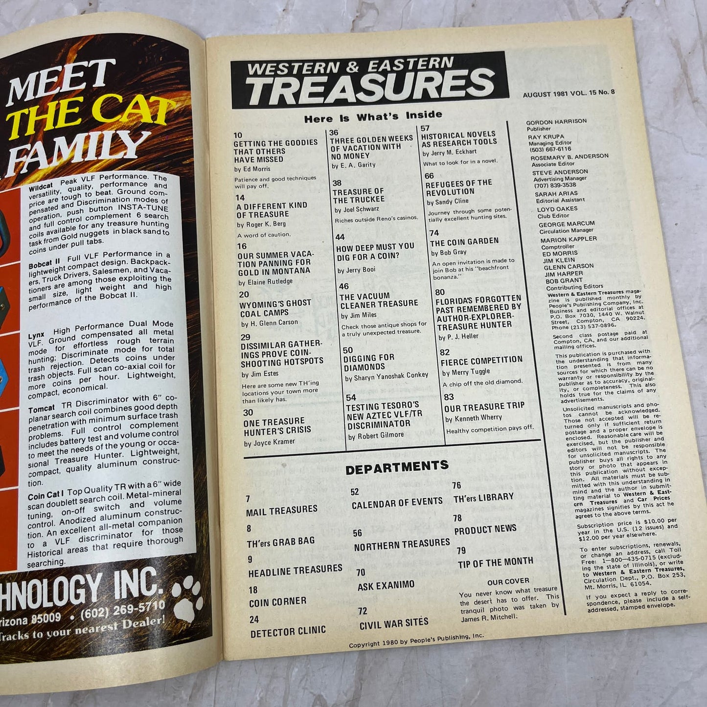 1981 Aug - Western & Eastern Treasures Magazine - Treasure Hunting Gold M13