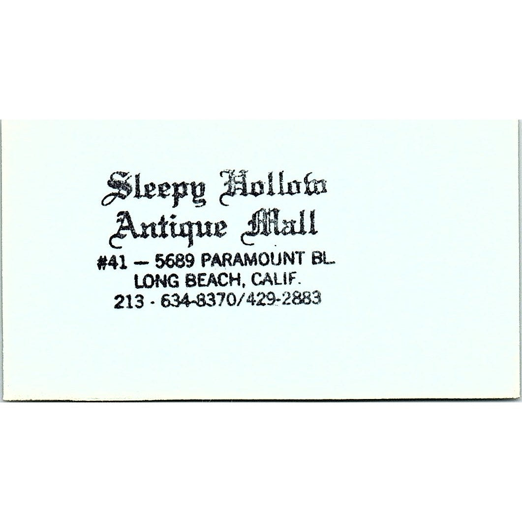 Priscilla Washco Seek & Find Antiques Fountain Valley Business Card SE3-B16