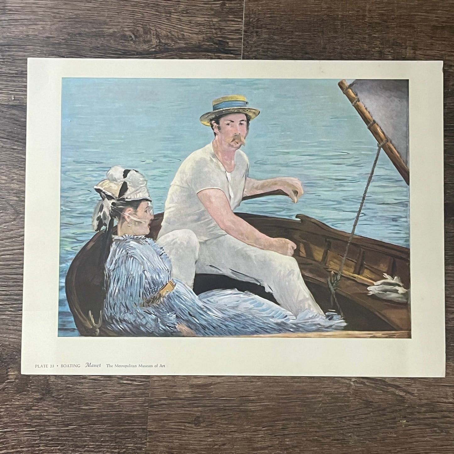 Edouard Manet Boating at Argenteuil Lithograph Vintage Art Print 9x12 V6