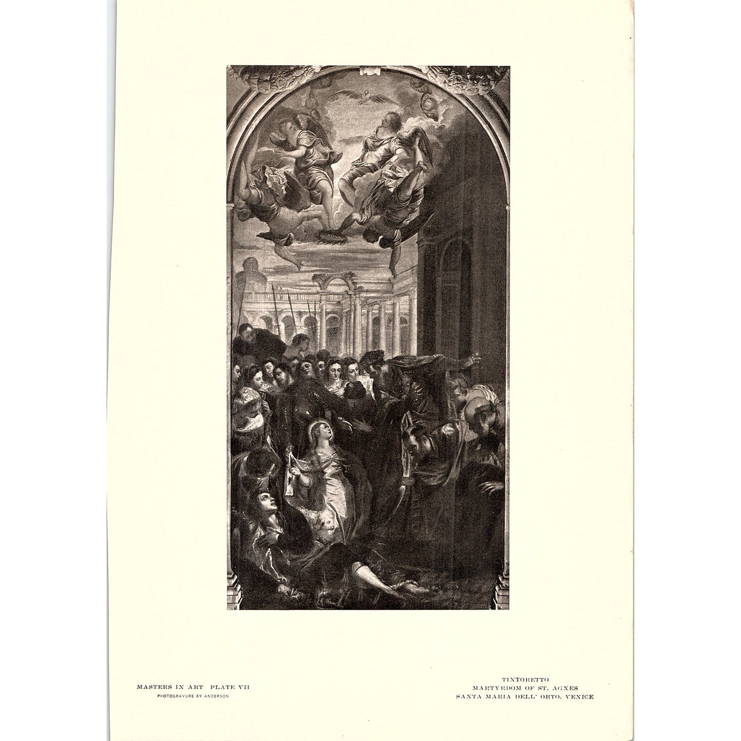 Martyrdom of St. Agnes - Tintoretto - 1902 Litho Art Print AF4-12
