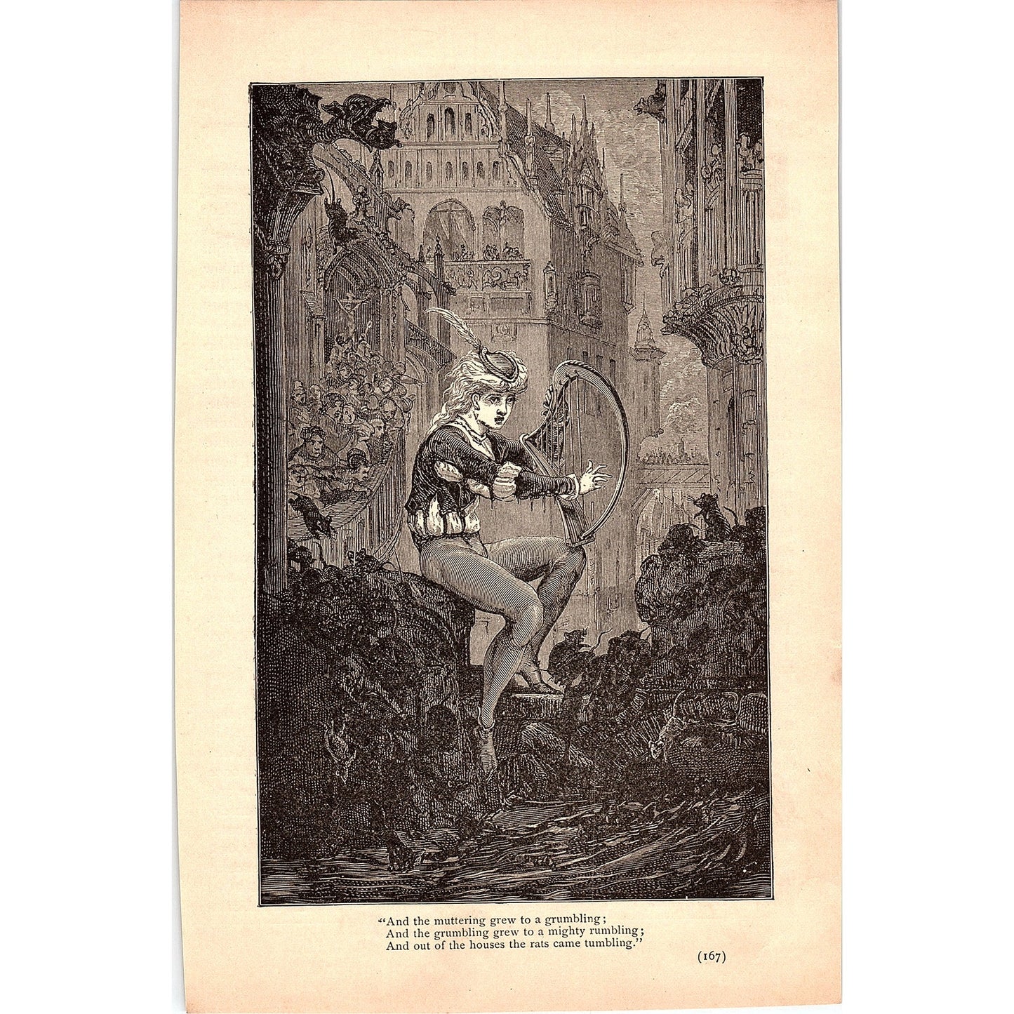 The Pied Piper of Hamelin - Robert Browning 2 Pages 1884 Poem TA5-CJ-4