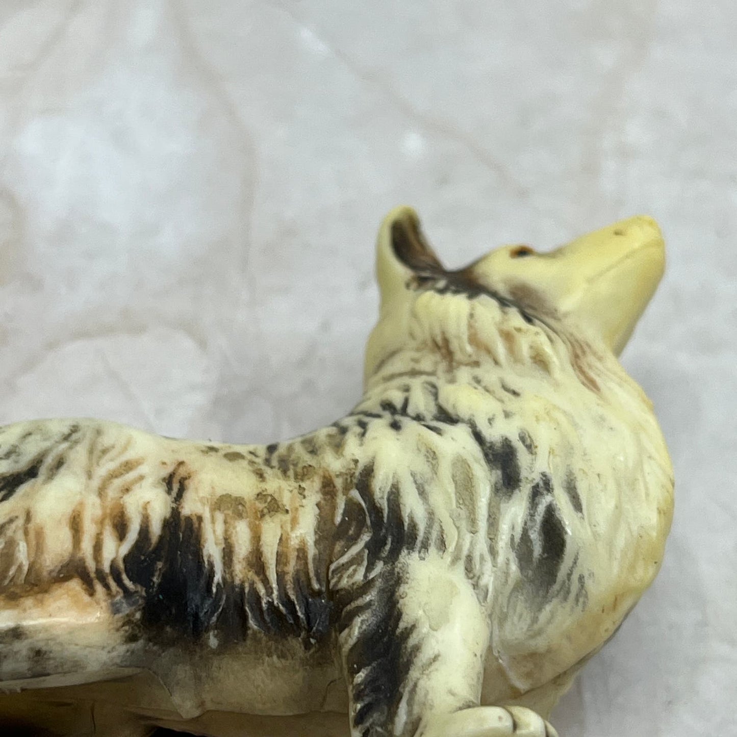 Vintage Celluloid Collie Dog Figurine Hong Kong 3.5" SB3