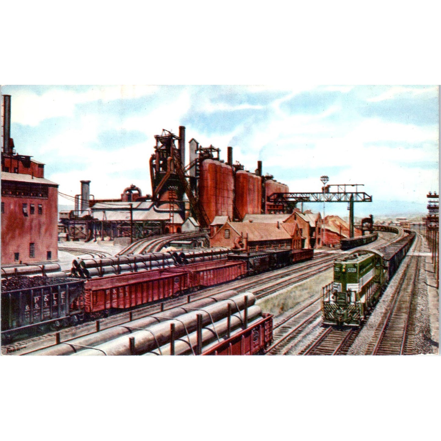 Pittsburgh & Lake Erie Central Railroad Company Blast Furnaces Postcard PC17