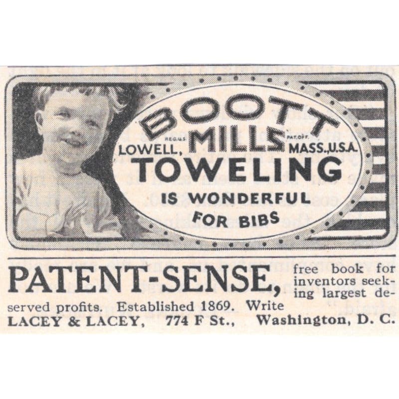 Boott Mills Toweling Lowell MA 1928 Original Magazine Advertisement AE5-SE
