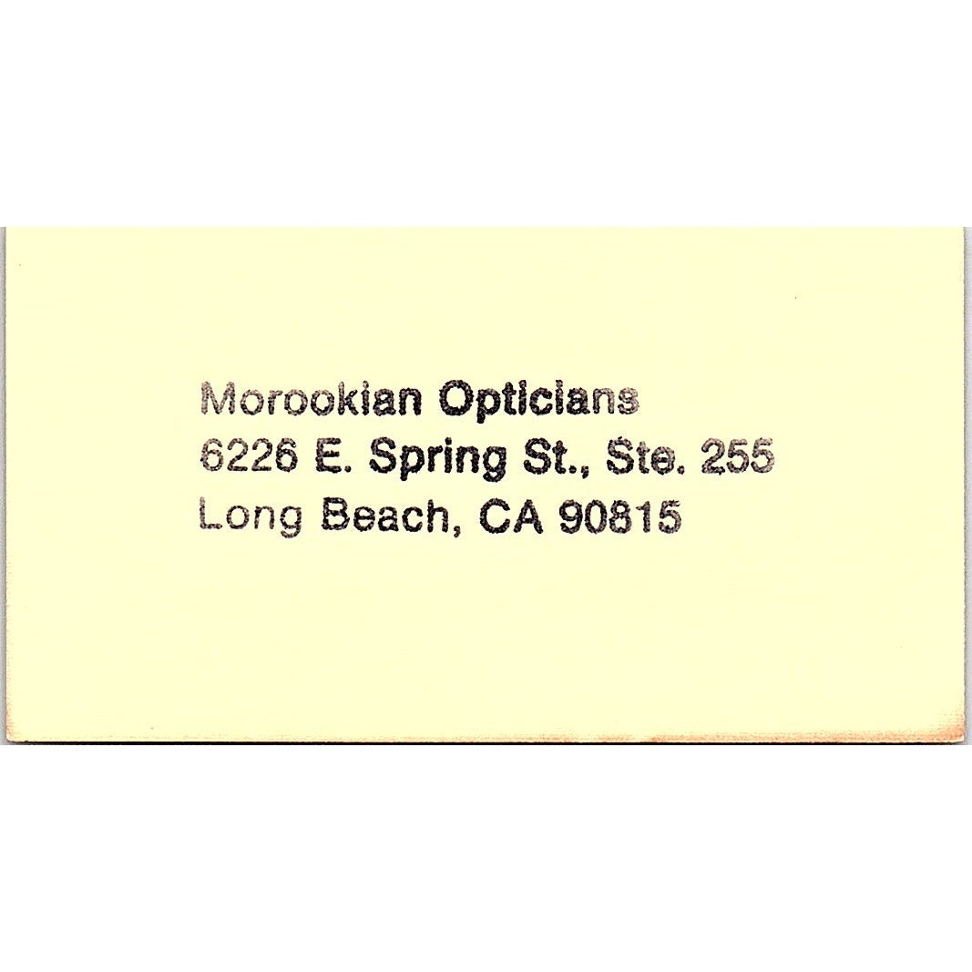 Morookian Opticians E.J. Morookian Long Beach CA Vintage Business Card SB4-B3