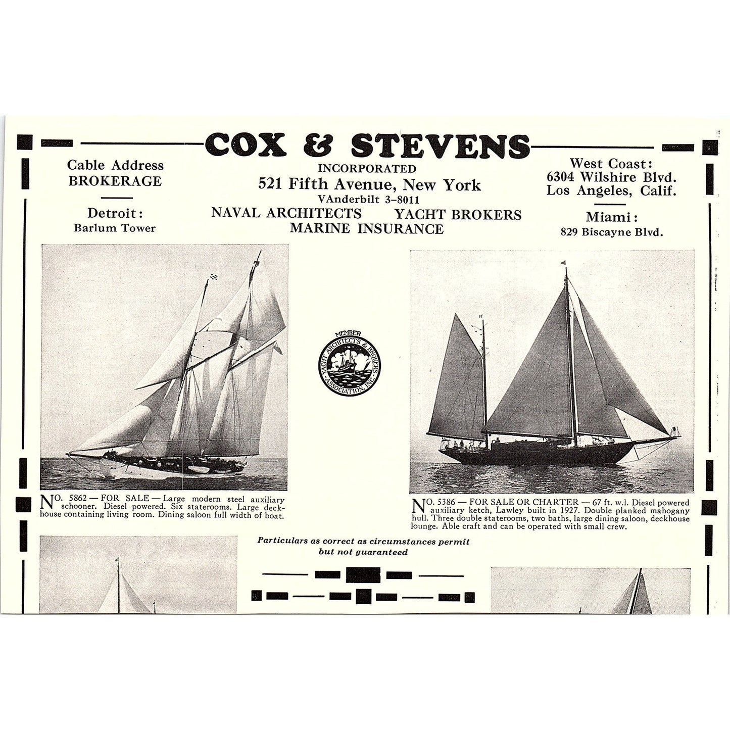 William M Eldridge Inc Yacht Brokers Philadelphia 1932 Ad AG2-7