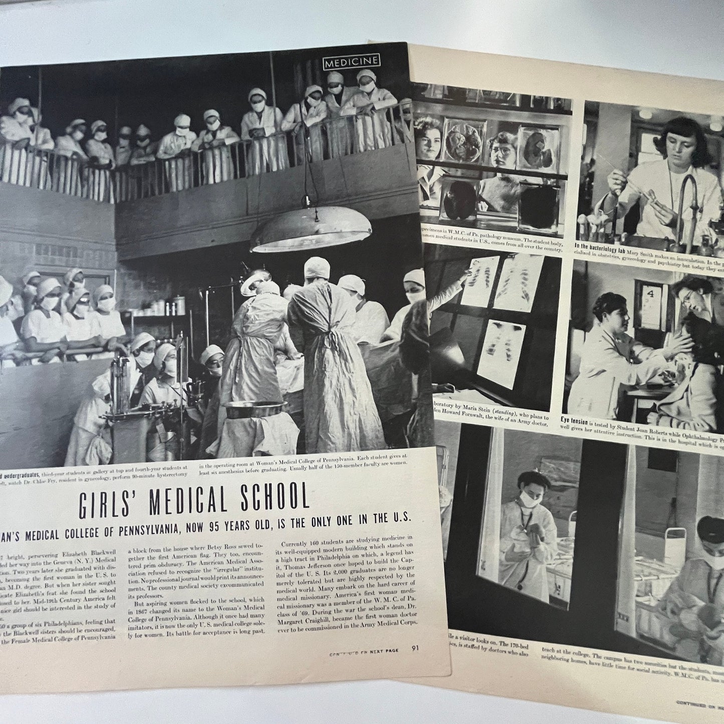 Woman's Medical College of Pennsylvania 2 Pages 1940s WWII Era Article V29-5