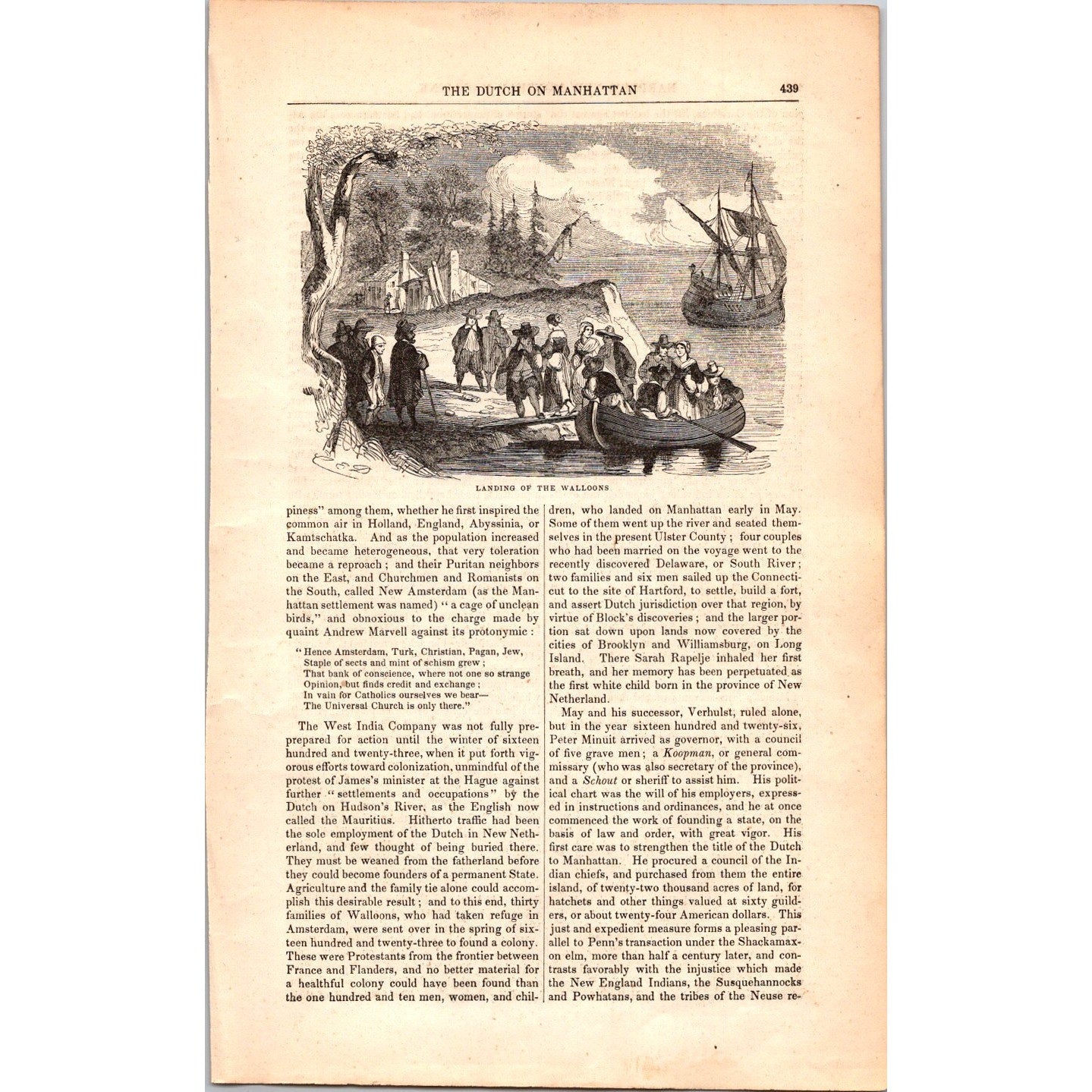Dutch on the Manhattan Henry Hudson NY - 11 Pages 1854 Article I19