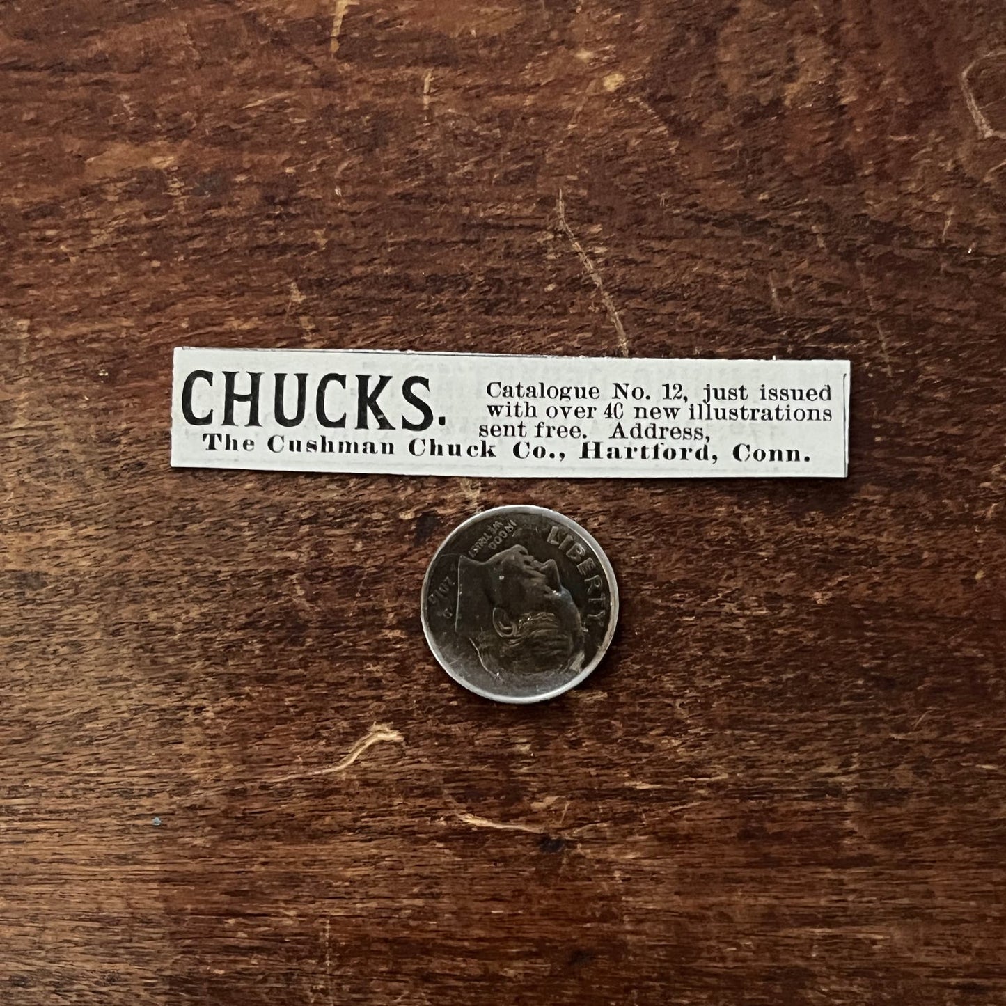 The Cushman Chuck Co Hartford CT Original Advertisement AD8-P29