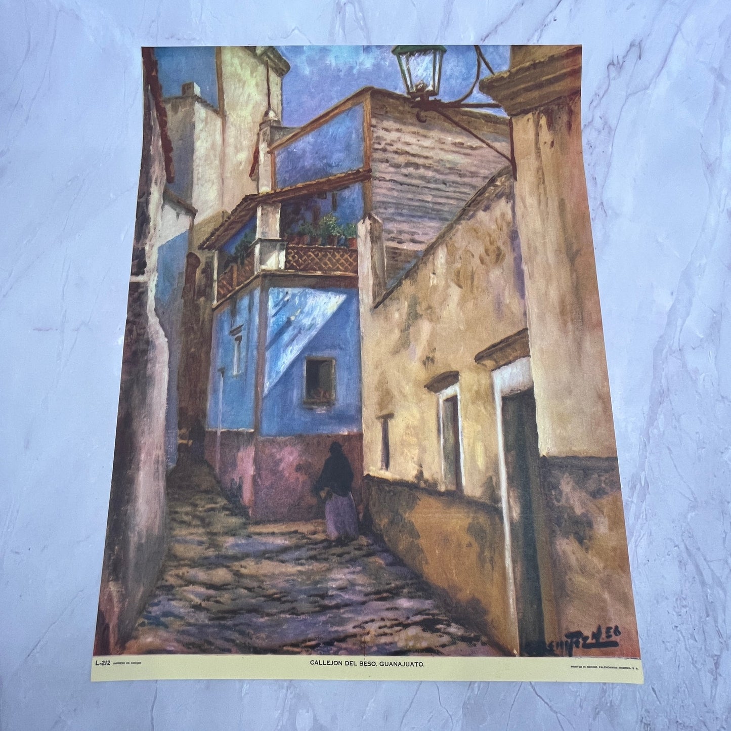 Callejón Del Beso Guanajuato Retro Mexican 11x15" Art Print V21