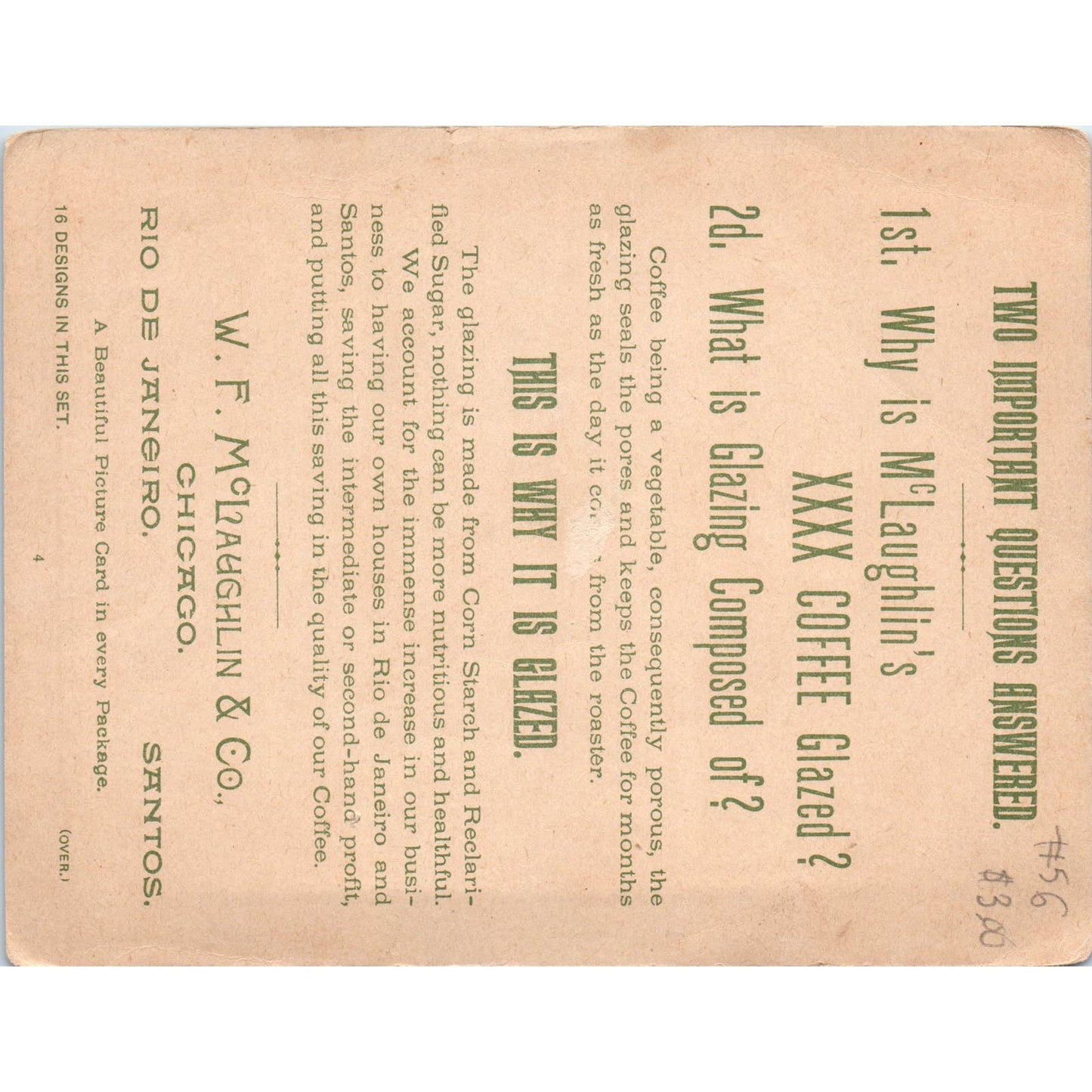 1880s Egyptian Donkeys McLaughlin's Coffee Large Victorian Trade Card AE9-LT