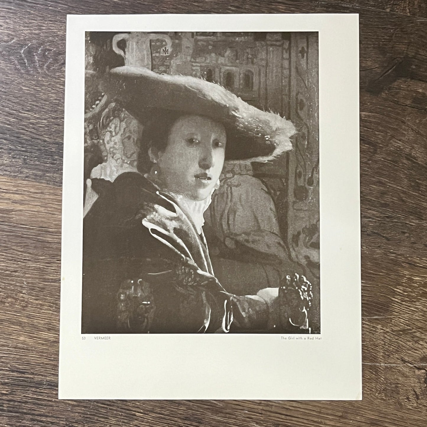 The Girl With A Red Hat Vermeer Vintage Art Print 9x11.5 V5
