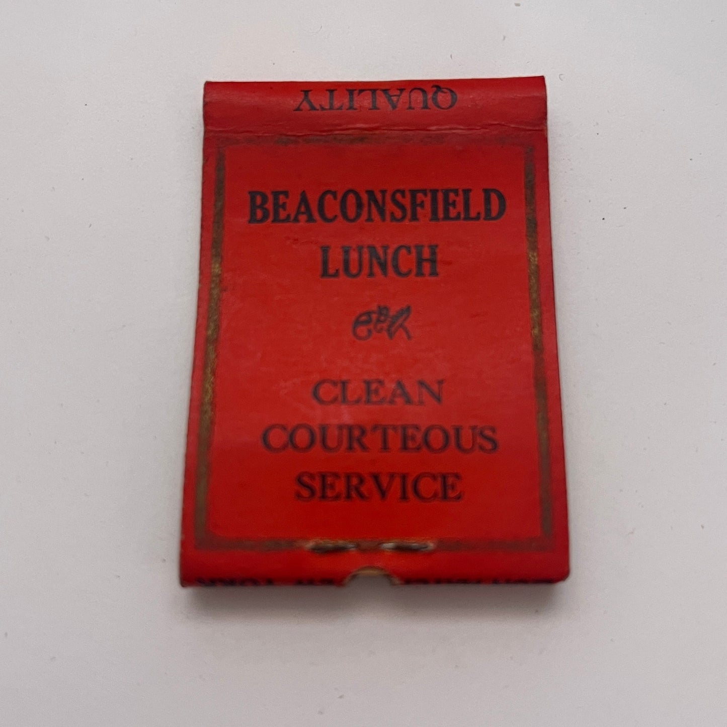 Beaconsfield Lunch Brookline MA Vintage Matchbook Cover TB8-MB-2
