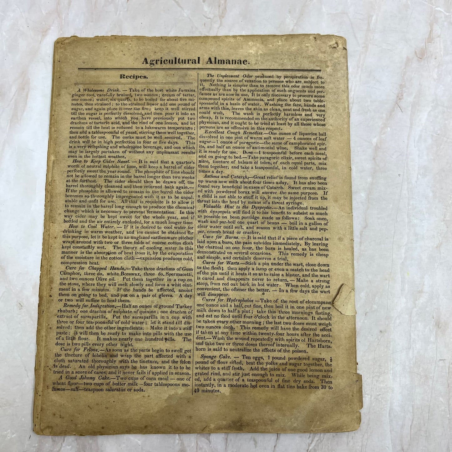 1868 Agricultural Almanac Lancaster PA John Baer’s Sons TF5