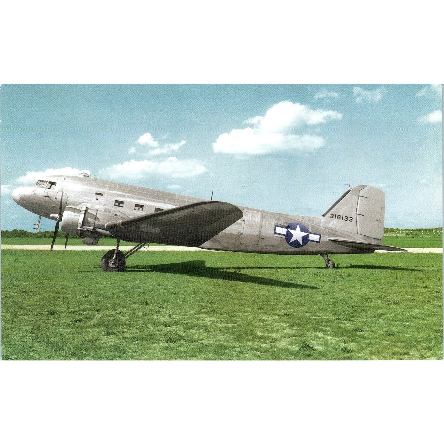 C-47 Skytrain Troop and Cargo Transport Plane Vintage Postcard PC19