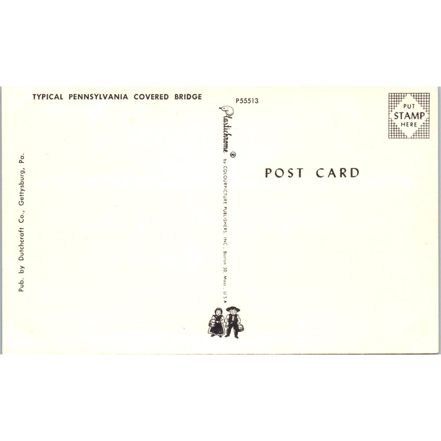 Red Covered Bridge Pennsylvania Vintage Covered Bridge Postcard PD3