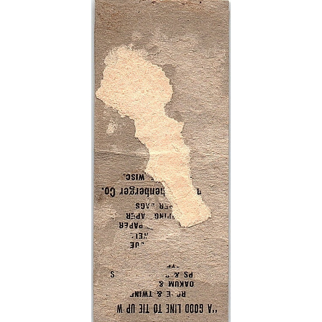 A.E. Woods John Rauschenberger Co Milwaukee Vintage Matchbook Cover SC7-Y6