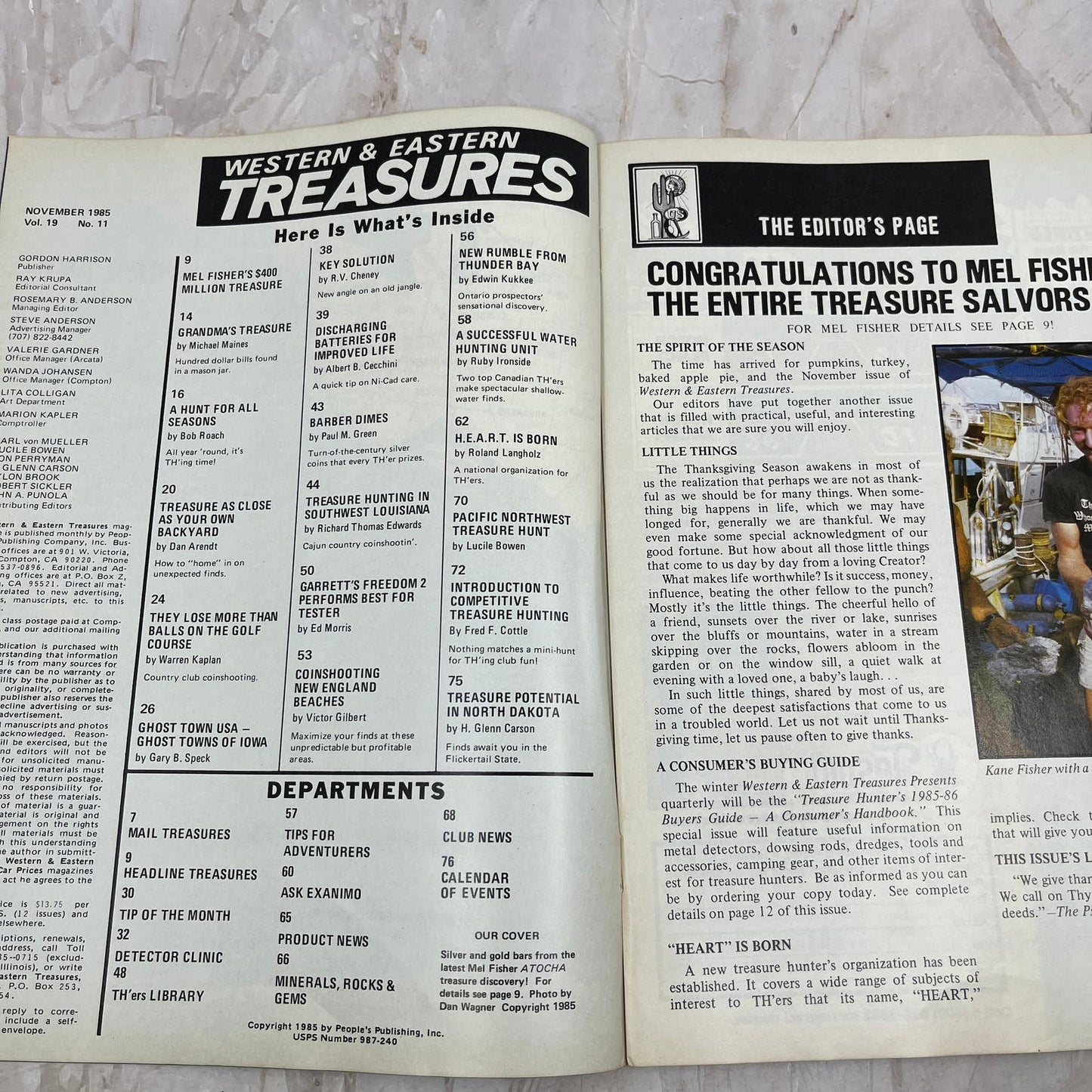 1985 Nov - Western & Eastern Treasures Magazine - Treasure Hunting Gold M12
