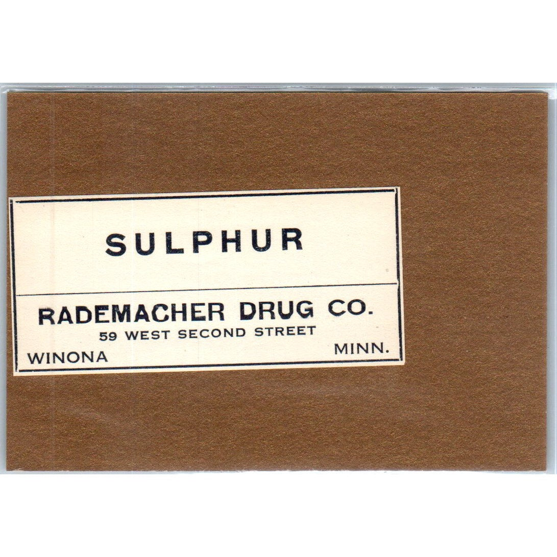 Rademacher Drug Co Winona MN Antique Apothecary Label TH2-AL