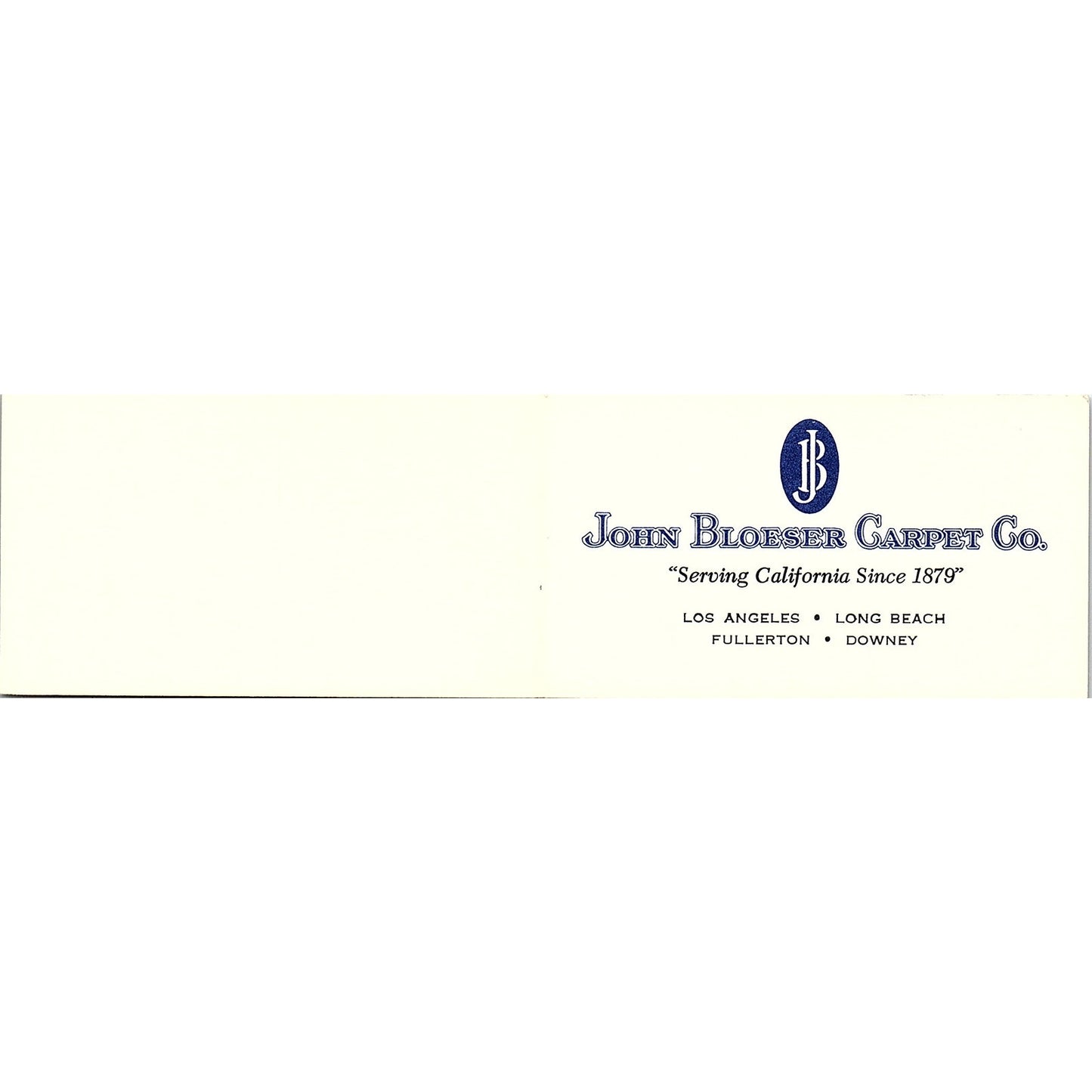 John Bloeser Carpet , Bob Bullard ,BADDECK, L.A Vintage Business Card SF3-B9