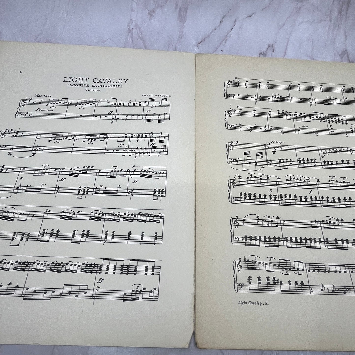 c1910 Light Cavalry Overture by Von Suppe Sheet Music V16