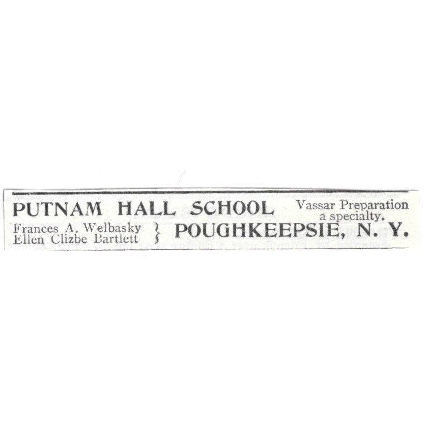 Putnam Hall School Frances A Welbasky Ellen Clizbe Bartlett 1903 Ad AG3-S11