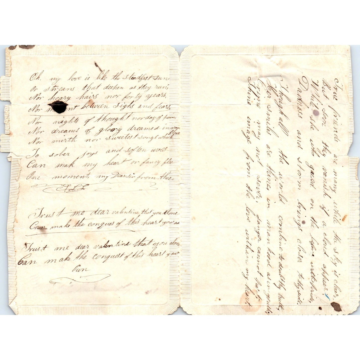 1870s Handwritten Poem - Tho' Feeble My Lays D21