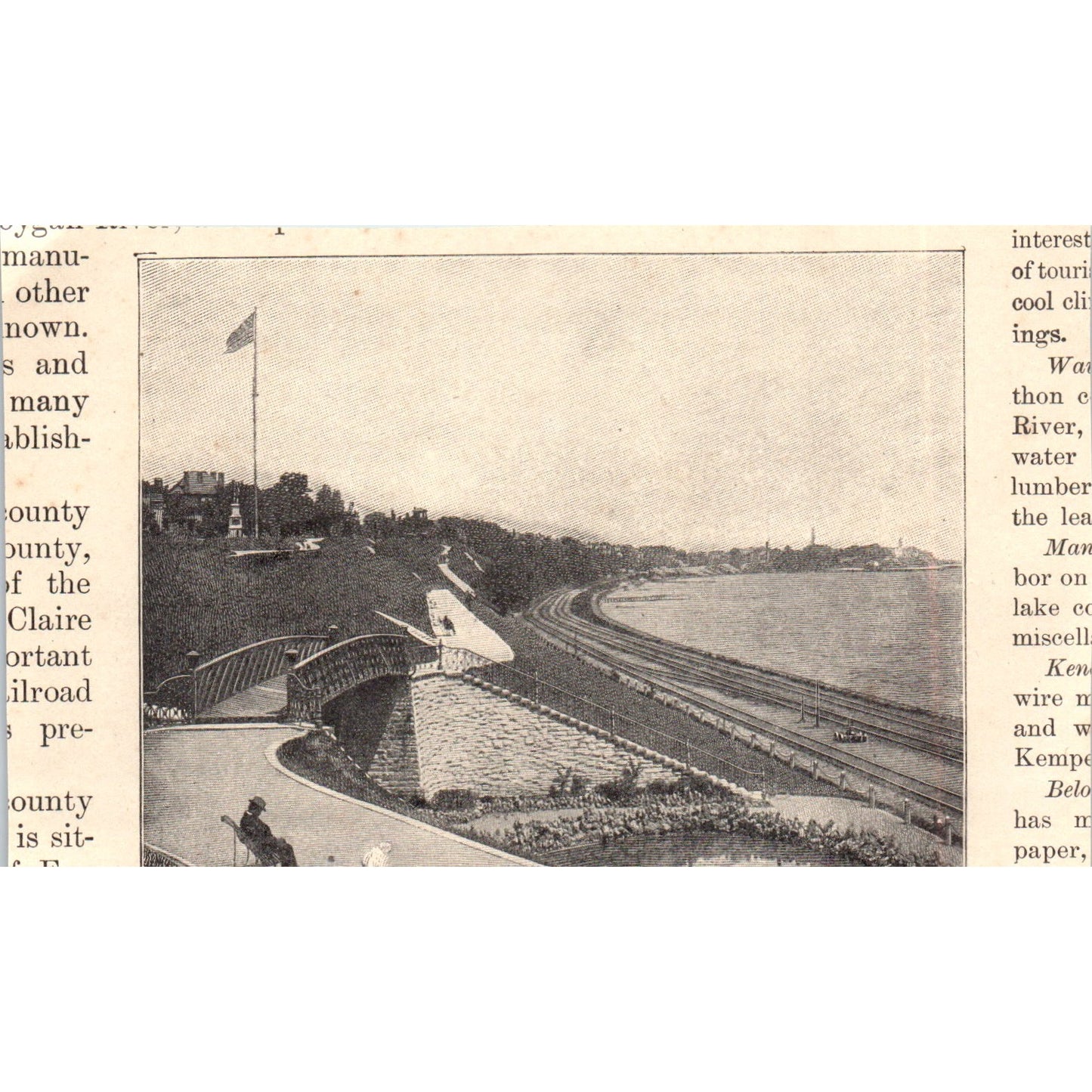 Aerial View of Madison Wisconsin 1901 Engraving AF2-A6