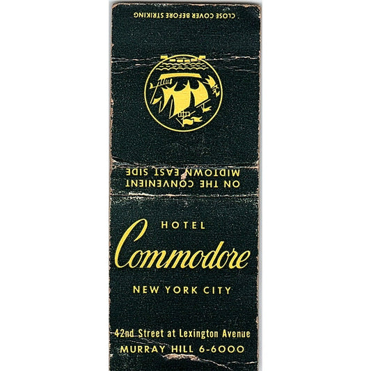 Hotel Commodore New York City Vintage Matchbook Cover SC7-Y1