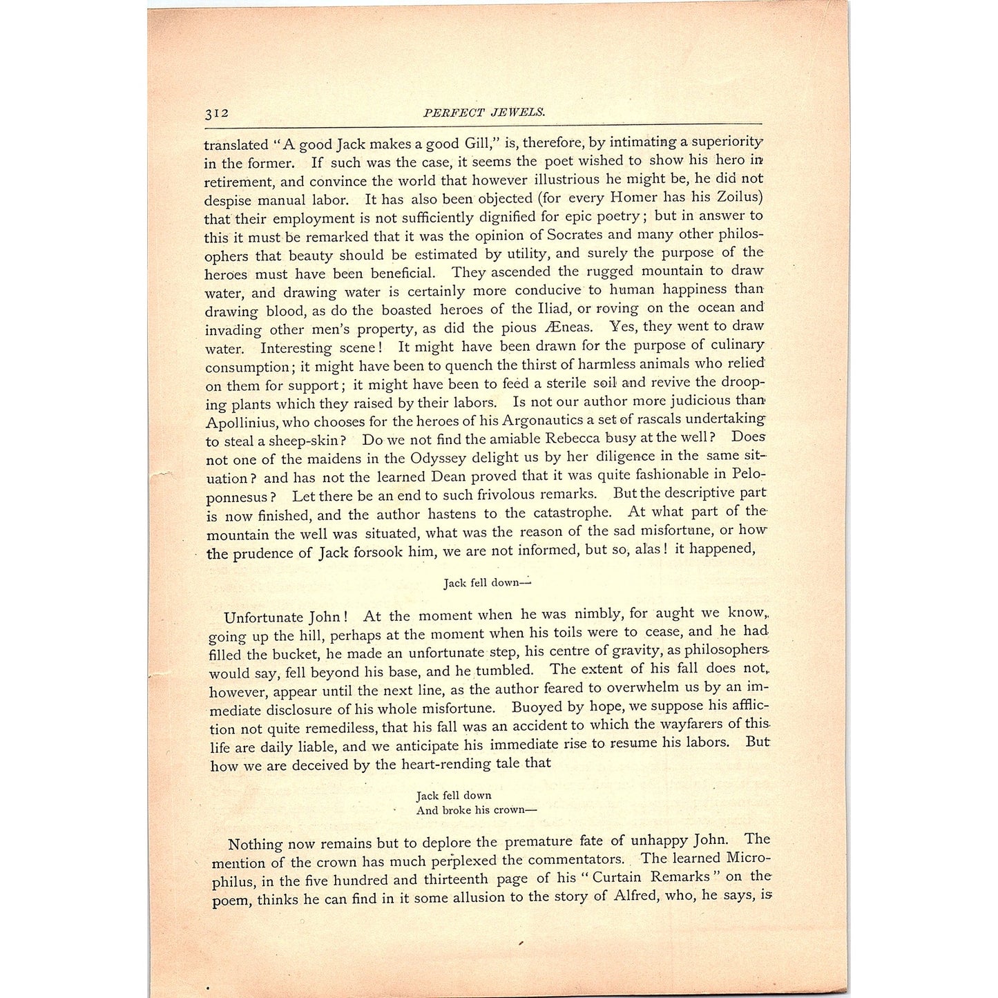 Jack and Gill - A Mock Criticism Joseph Dennie 3 Pages 1884 Poem TA5-CJ-6