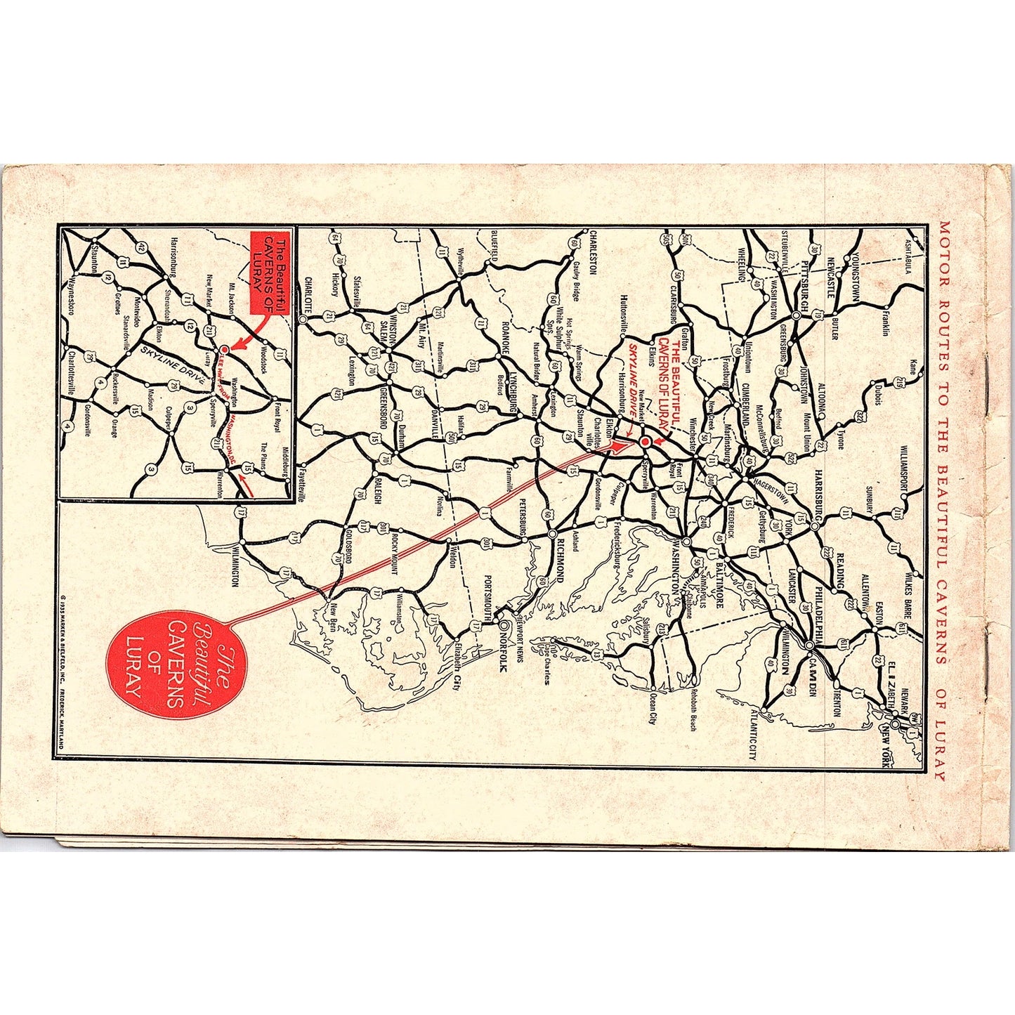 The Beautiful Caverns of Luray Virginia 1935 Travel Booklet Illustrated TH2-TB2