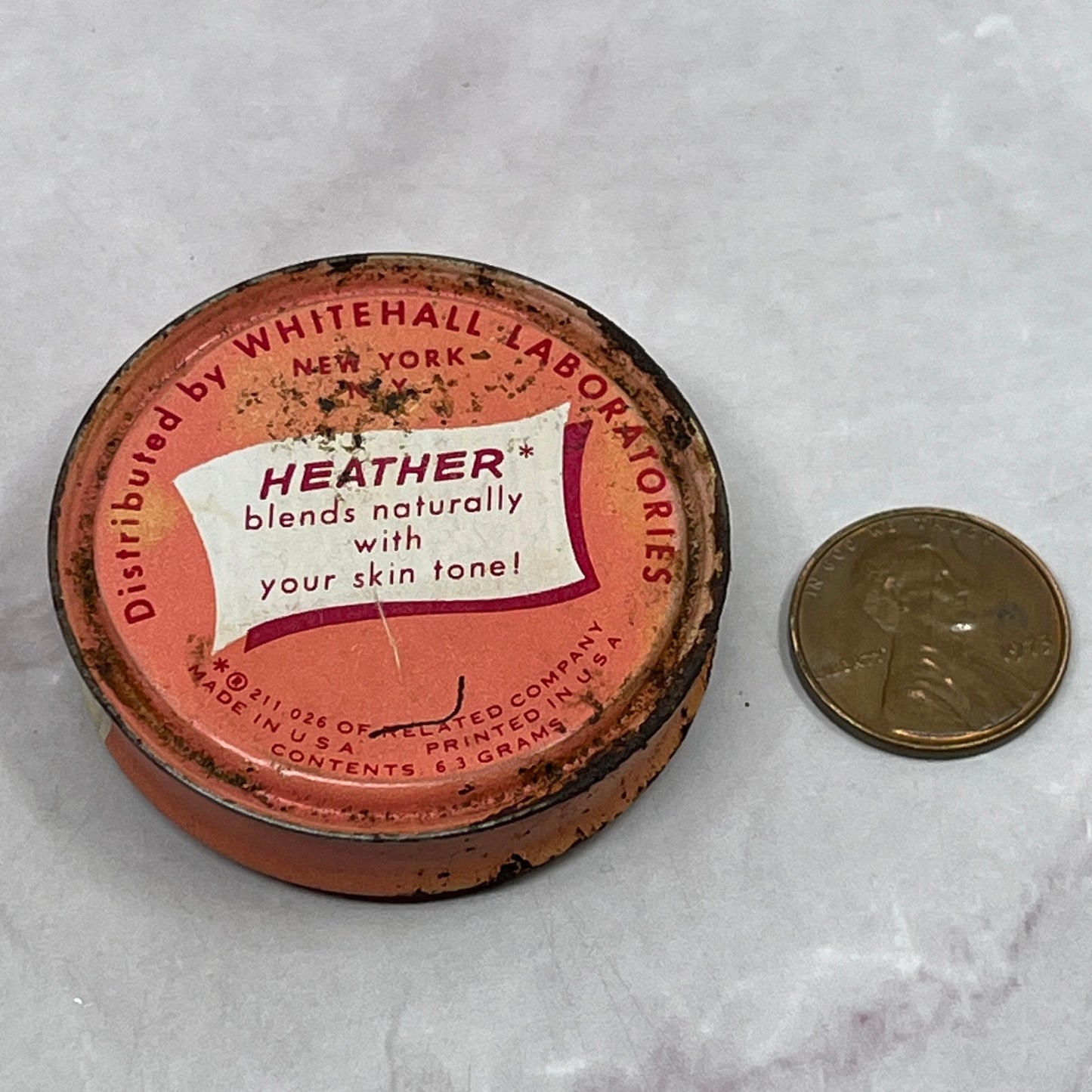 Vintage Heather Rouge True Red Tin Whitehall Laboratories NY SB7