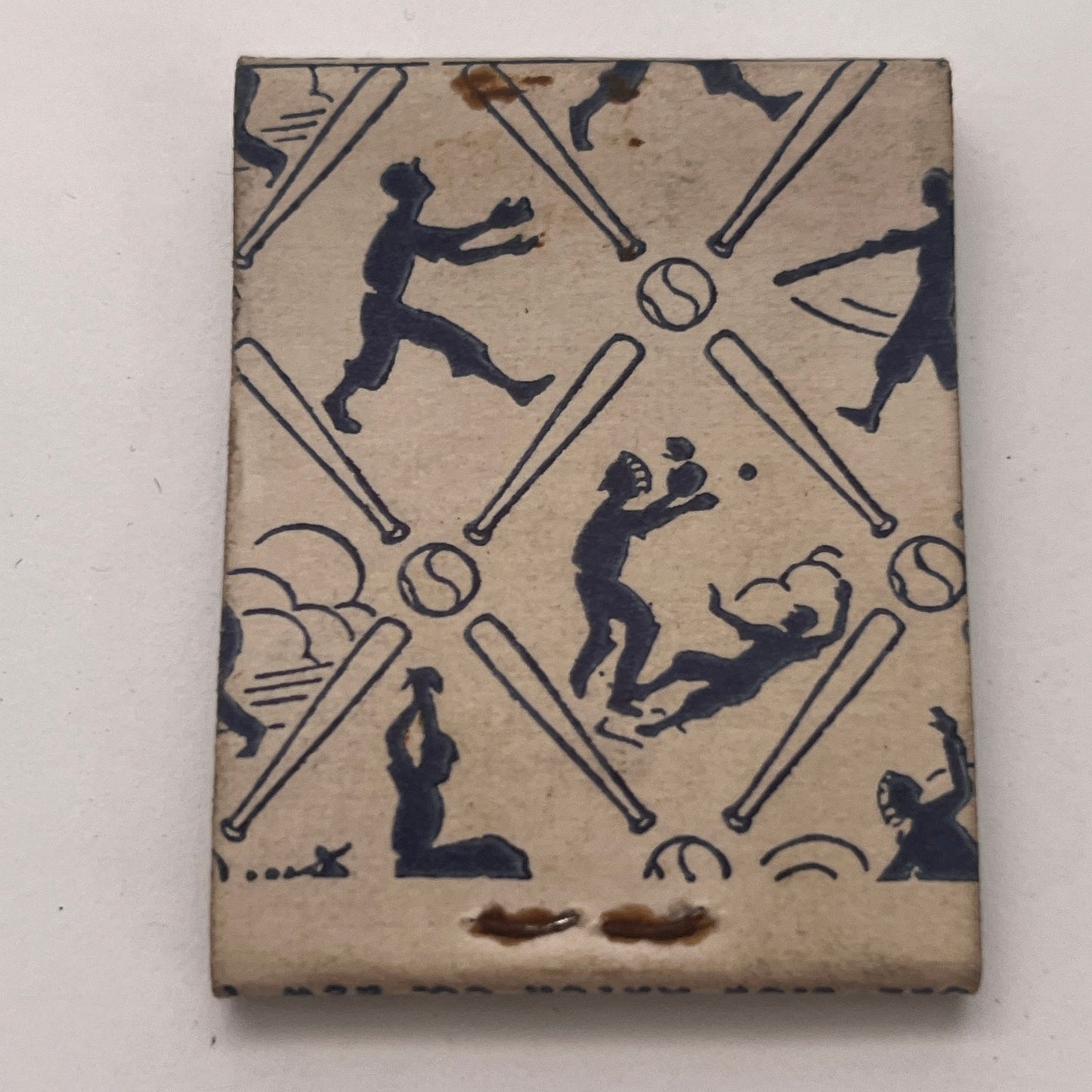 Play Ball Baseball Silhouette Lion Match Vintage Matchbook Cover TB8-MB2-5